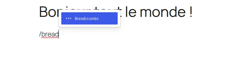 Accès au fil d'Ariane (Breadcrumbs)