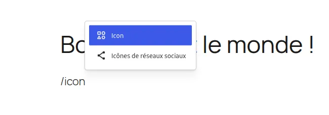 Accès au nouveau bloc d'icônes dans WordPress 7.0