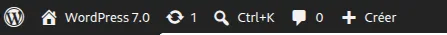 Bouton d'accès à la Command Palette de WordPress 7.0